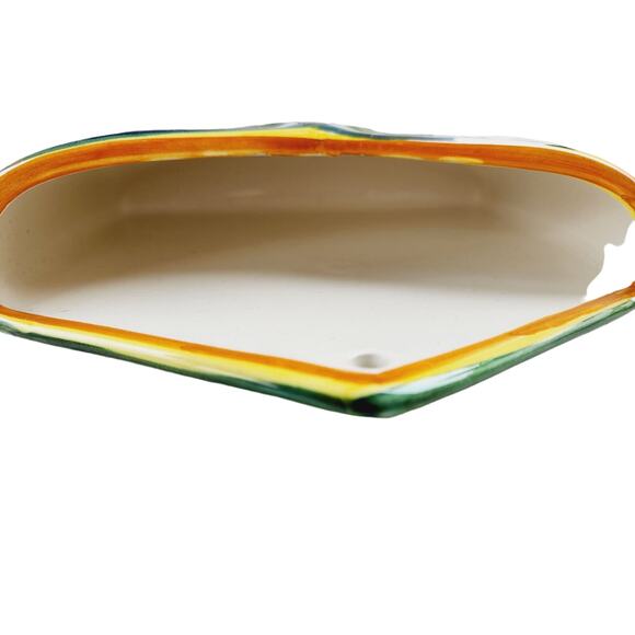 Fiori Italy Wall Envelope Mail Holder Collectible Fruit & Vines Italian Pottery - Picture 4 of 6